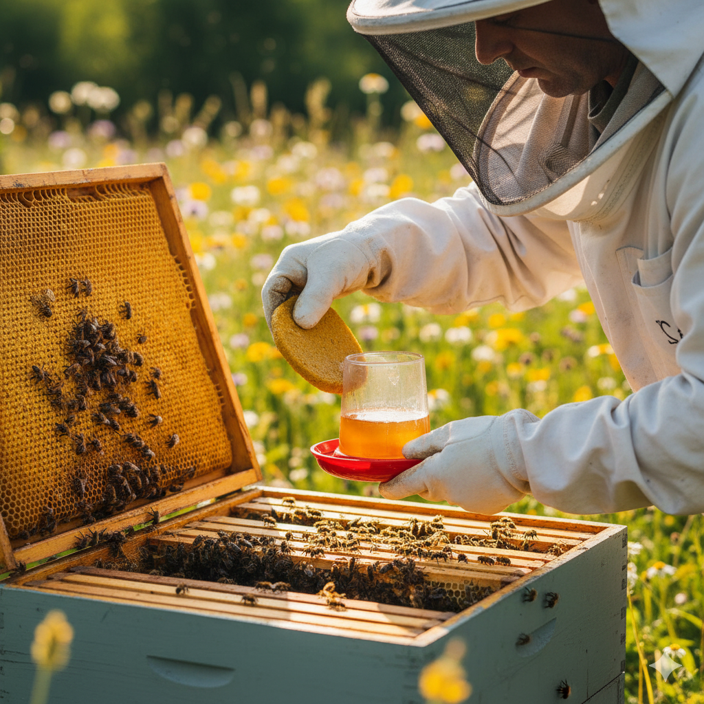 natural beekeeping methods for feeding bees
